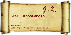Greff Konstancia névjegykártya